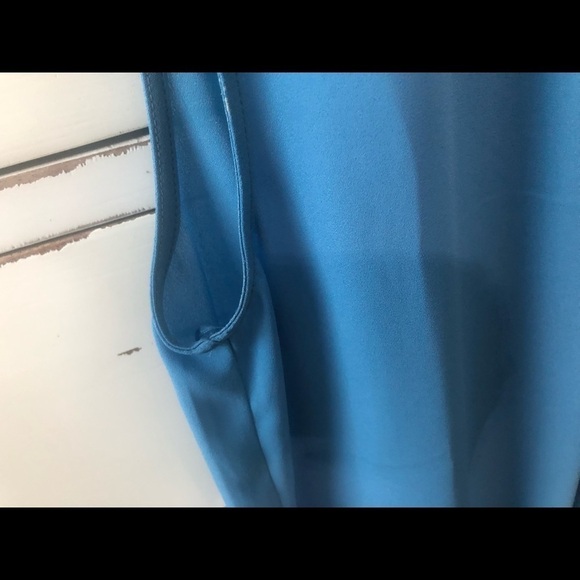 Ann Taylor Factory | Bow-Neck Sleeveless Blouse | S | Dusty Blue - Picture 10 of 16
